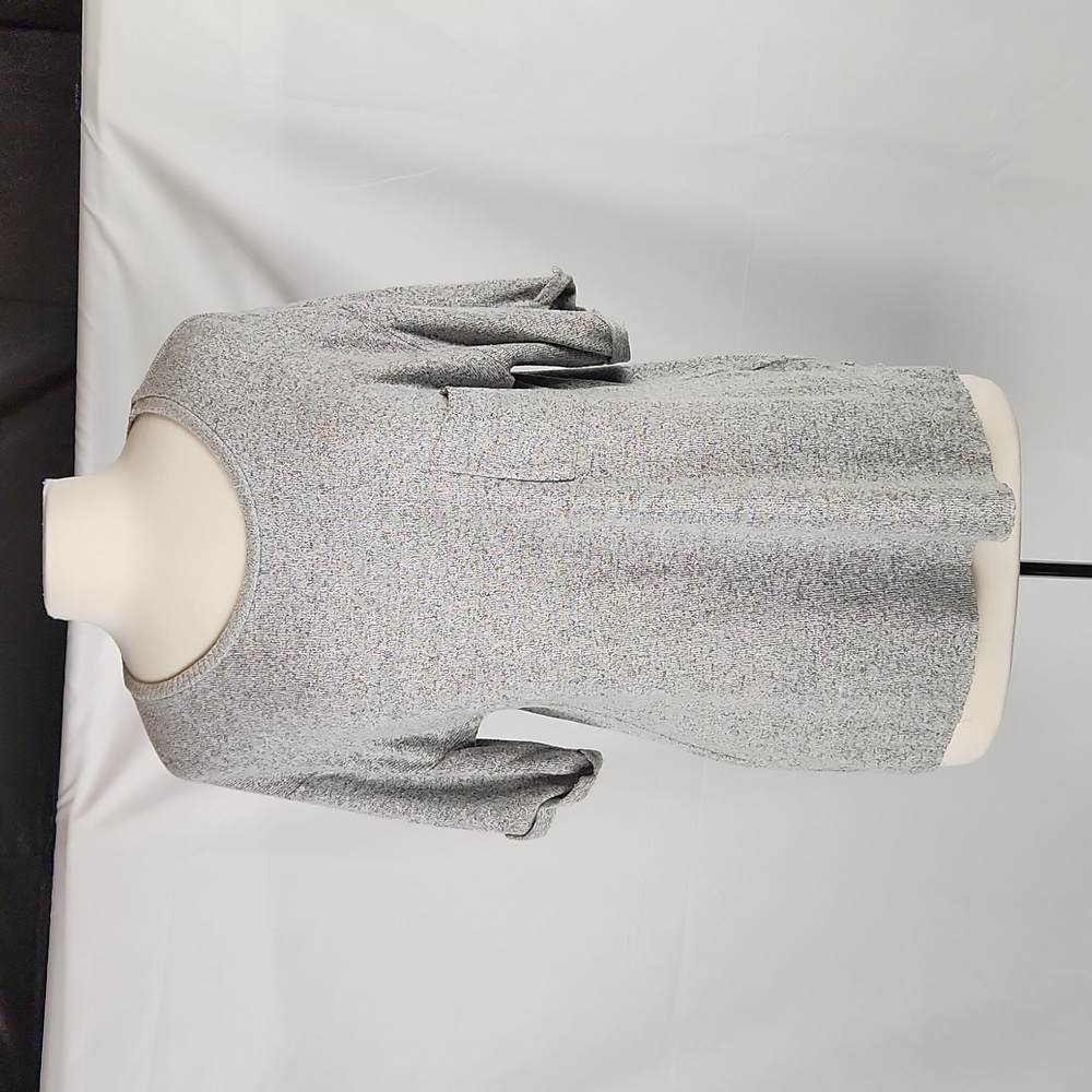 AE Soft & Sexy Plush Gray Raw Edge Pocket Tee L Relaxed Coastal Minimalist